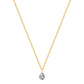 Waterdrop Necklace HighGrade 18K Gold Plated Champagne Cubic White/Diamond (CZ)