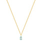 Waterdrop Necklace HighGrade 18K Gold Plated Champagne Cubic Blue (CZ)