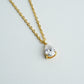 Waterdrop Necklace HighGrade 18K Gold Plated Champagne Cubic White/Diamond (CZ)