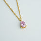 Waterdrop Necklace HighGrade 18K Gold Plated Champagne Cubic Pink (CZ)