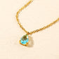 Waterdrop Necklace HighGrade 18K Gold Plated Champagne Cubic Blue (CZ)